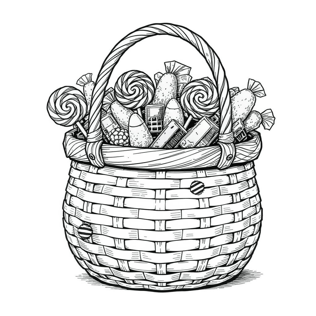 trick-or-treat bag overflowing with candies