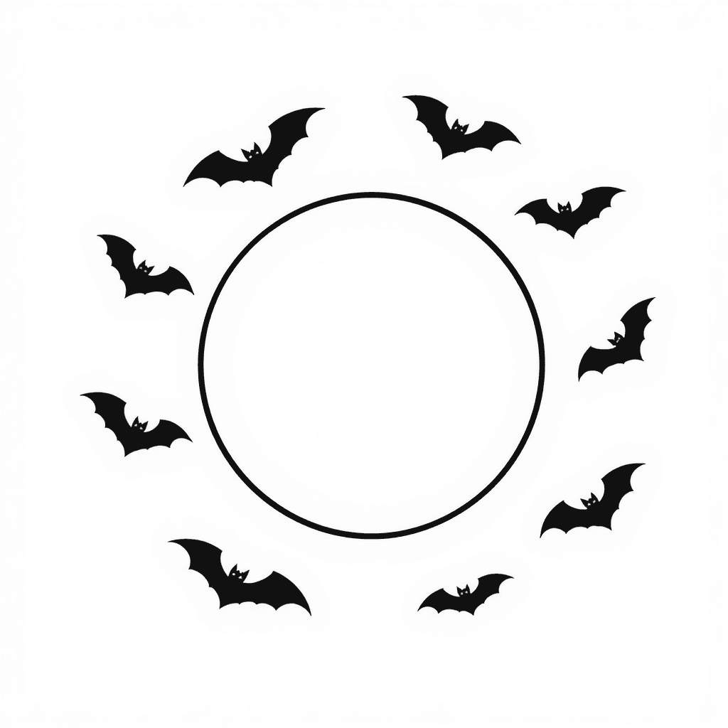 bats circling around a large moon