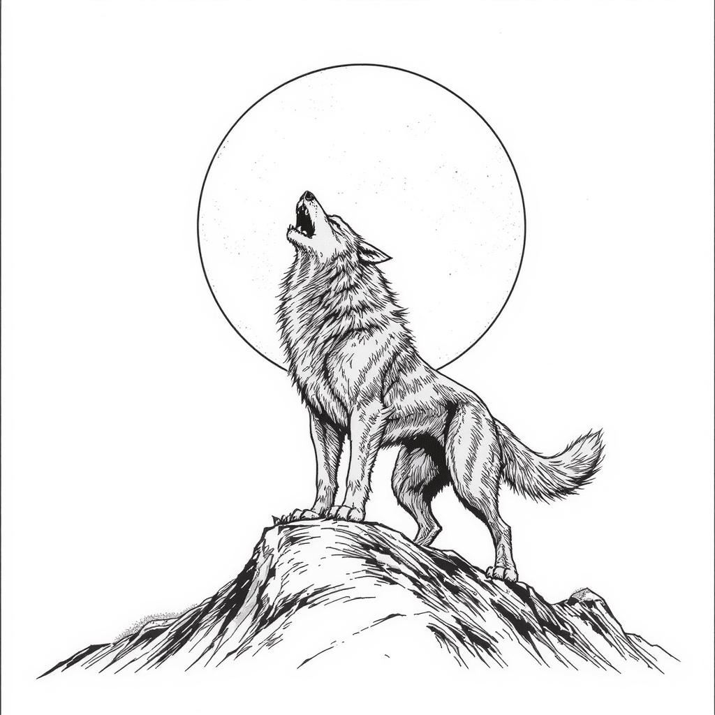 werewolf howling on a hilltop