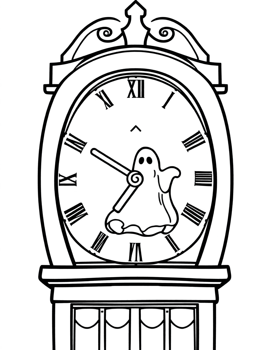 Inside a clock tower where a ghost sways beside the hammer as the hour tolls.